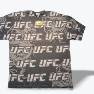 UFC Ultimate Fighting Championship All Over Print T-Shirt Dragon NWT Black XL
